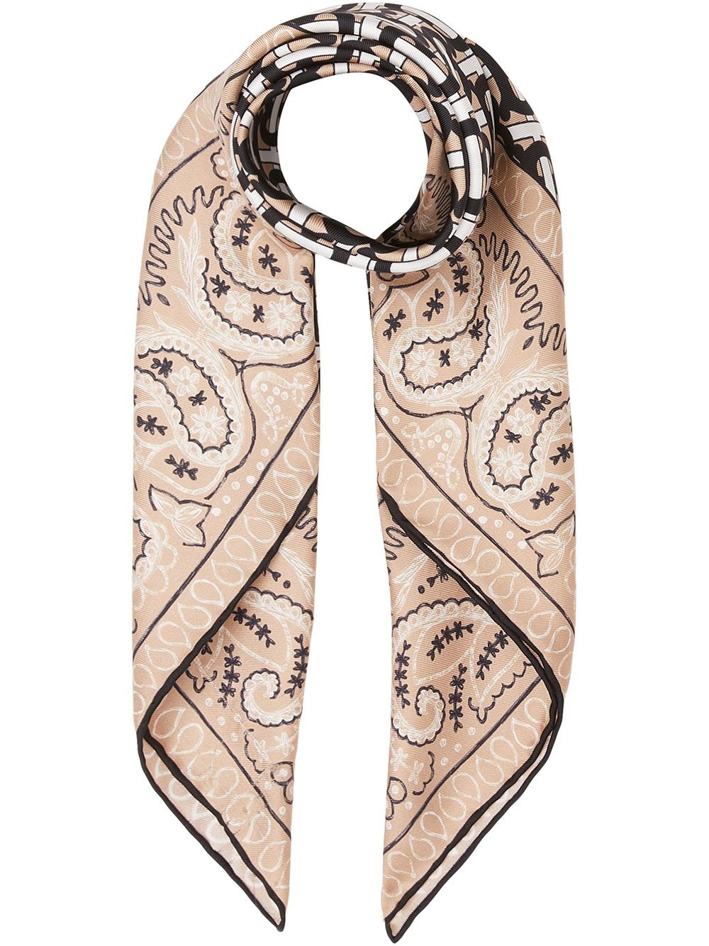 monogram paisley-print silk  scarf - 3