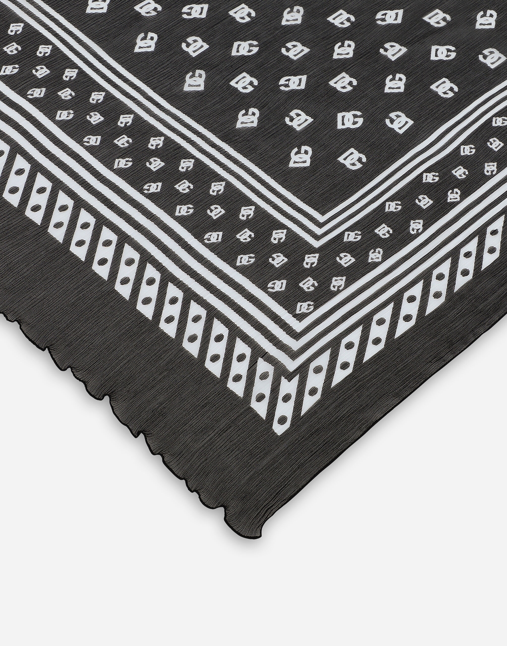 Silk scarf with all-over DG logo print - 2