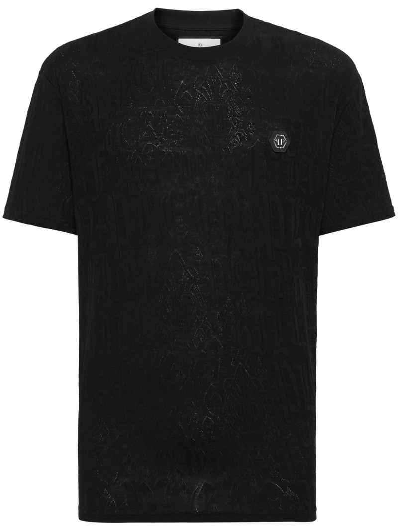 monogram-pattern cotton T-shirt 1
