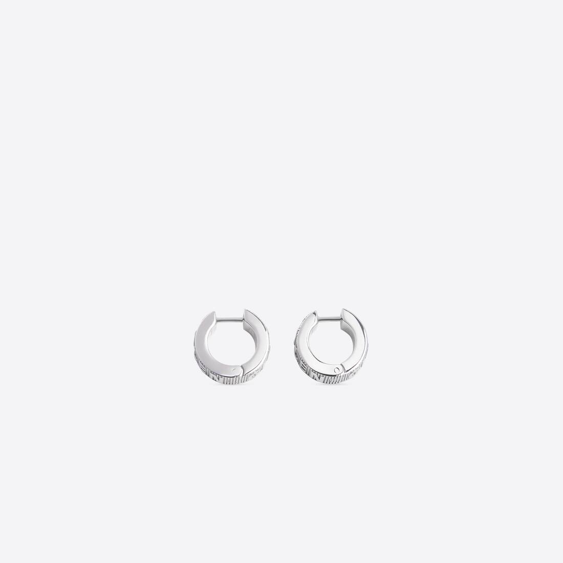 Women's Logo Hoop Earrings in Silver - 3