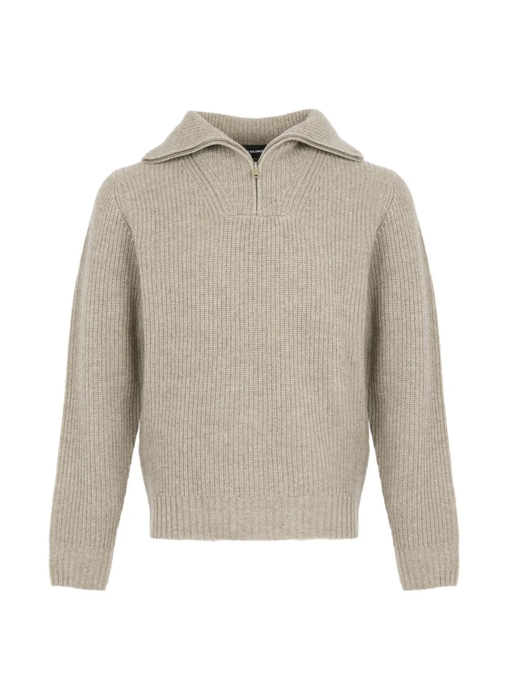 zip-front ribbed-knit sweater - 1