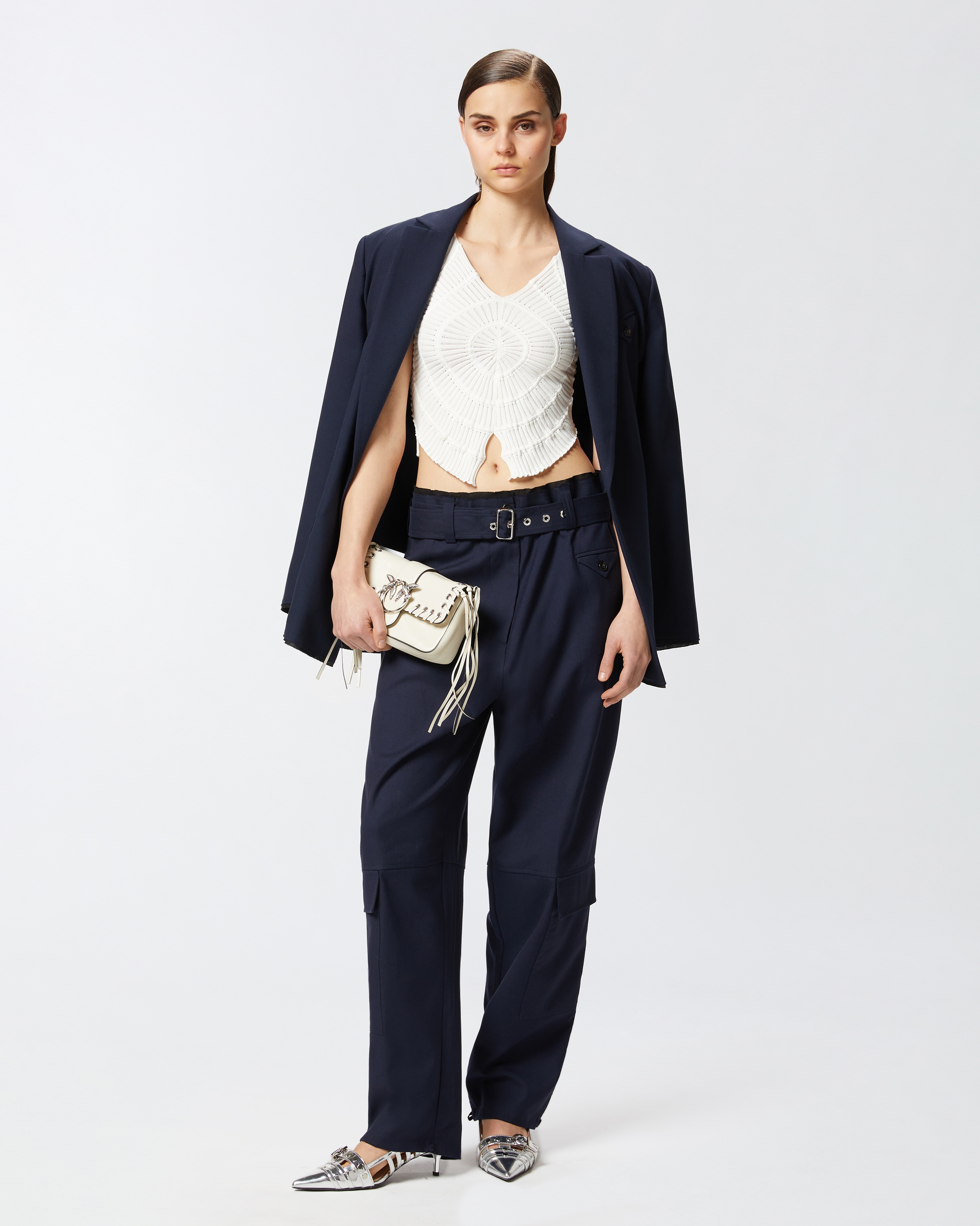 RIBBED KNIT CROPPED T-SHIRT - 3