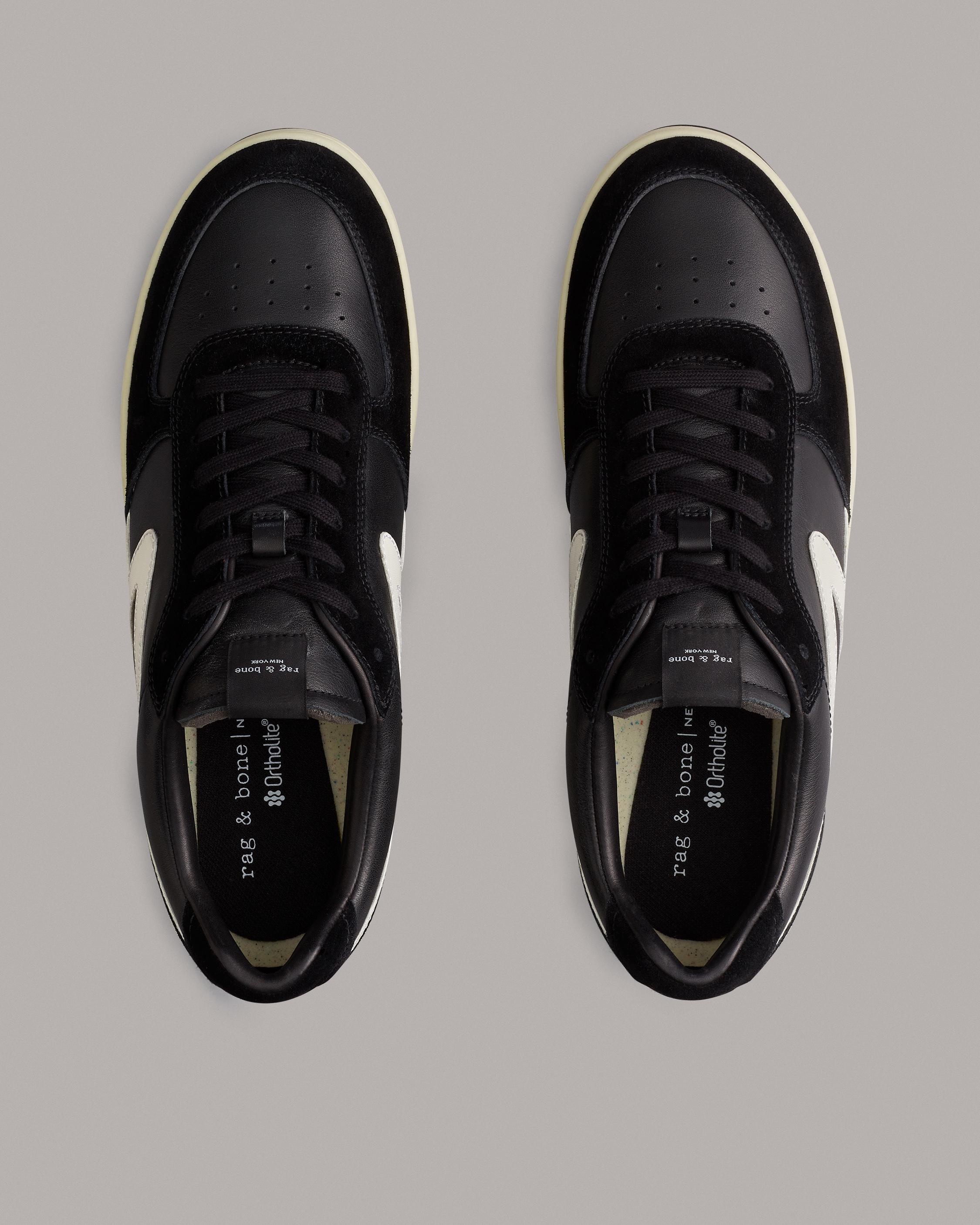 Retro Court Suede-Trimmed Leather Sneakers