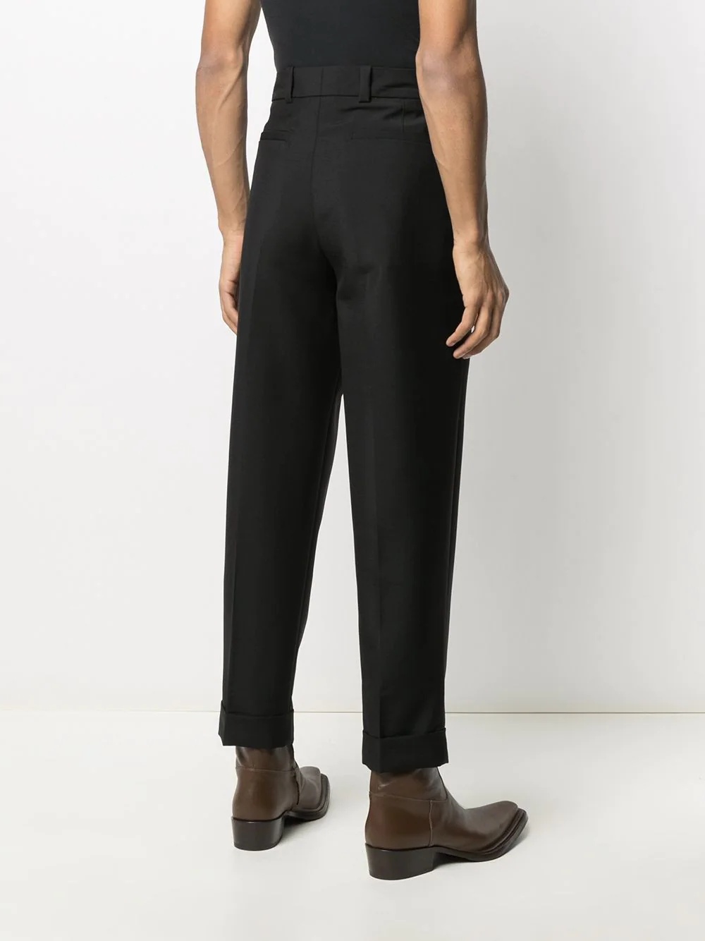 cropped wool-blend trousers - 4