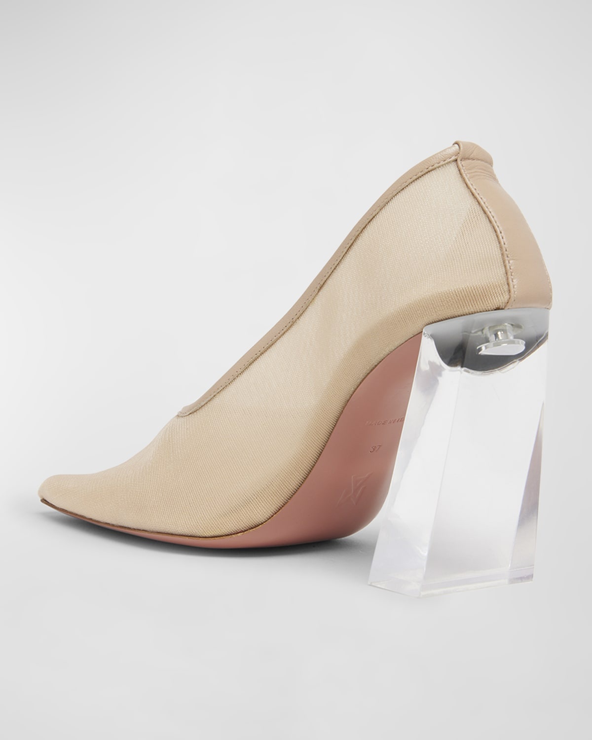 Charlotte Mesh Plexi-Heel Pumps - 3