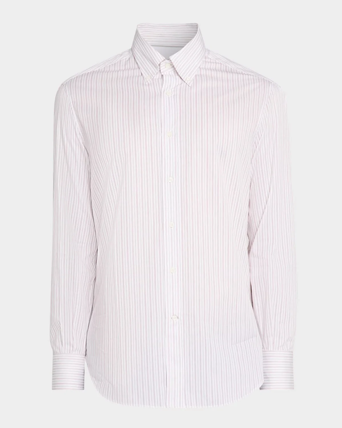 Men's Slim-Fit Stripe Cotton Button-Down Shirt - 1