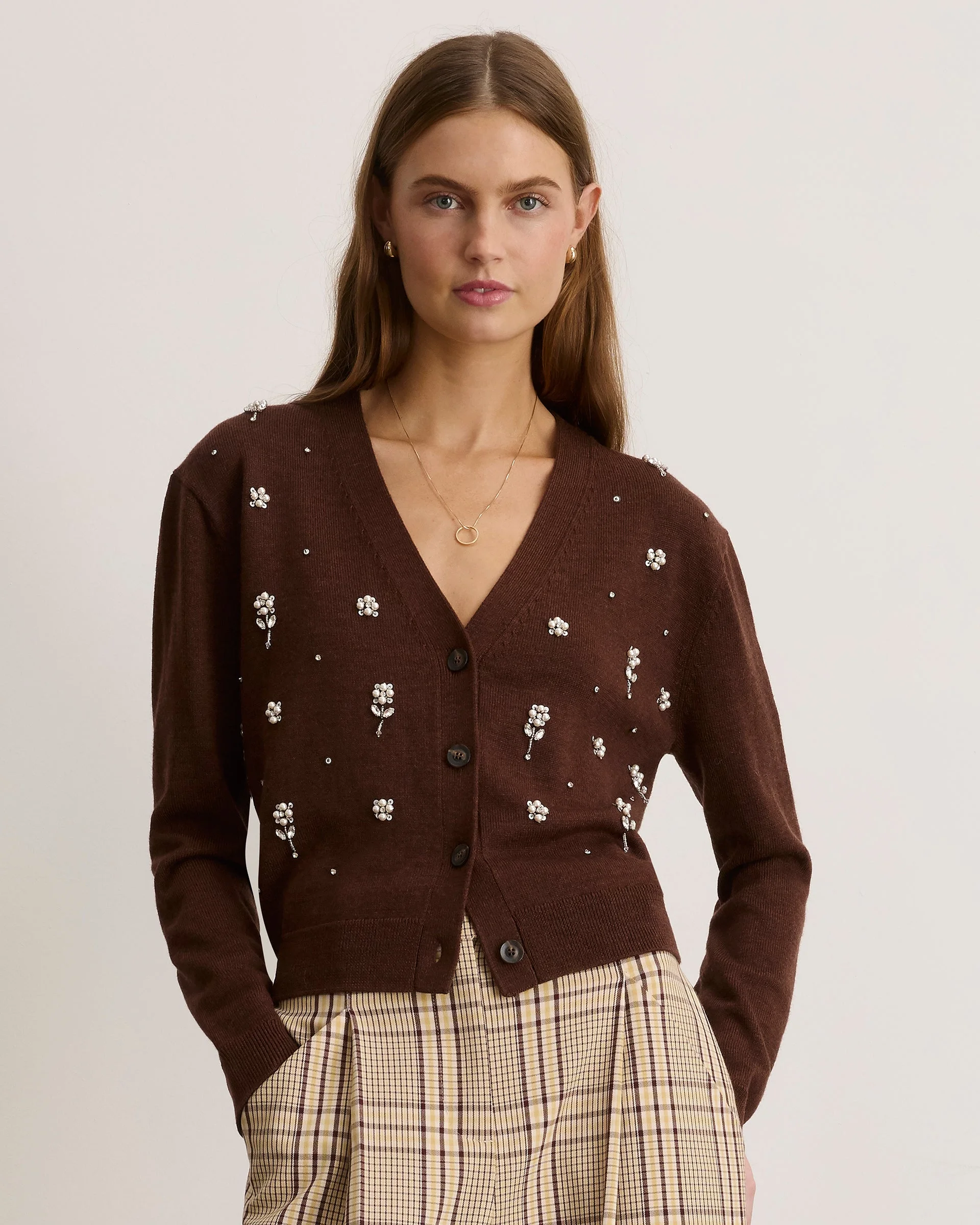 AVERY EMBROIDERED CARDIGAN - 1