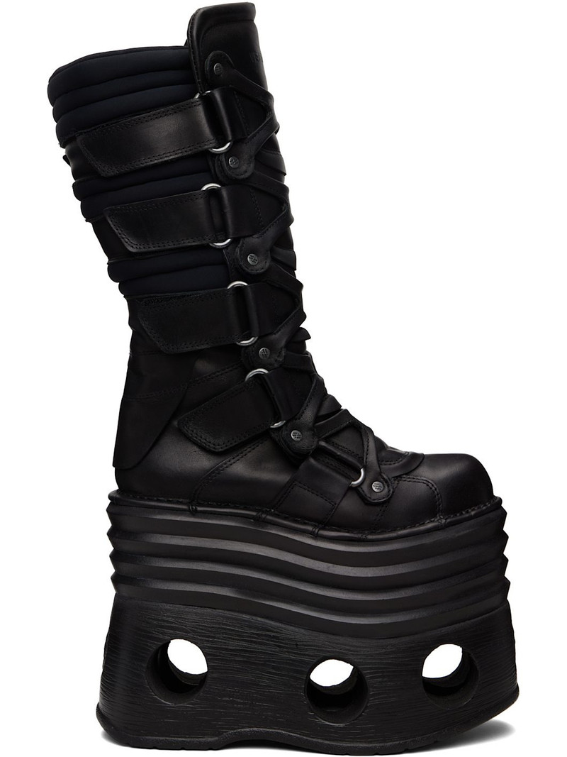 Black New Rock Edition Platform Tower Boots 1