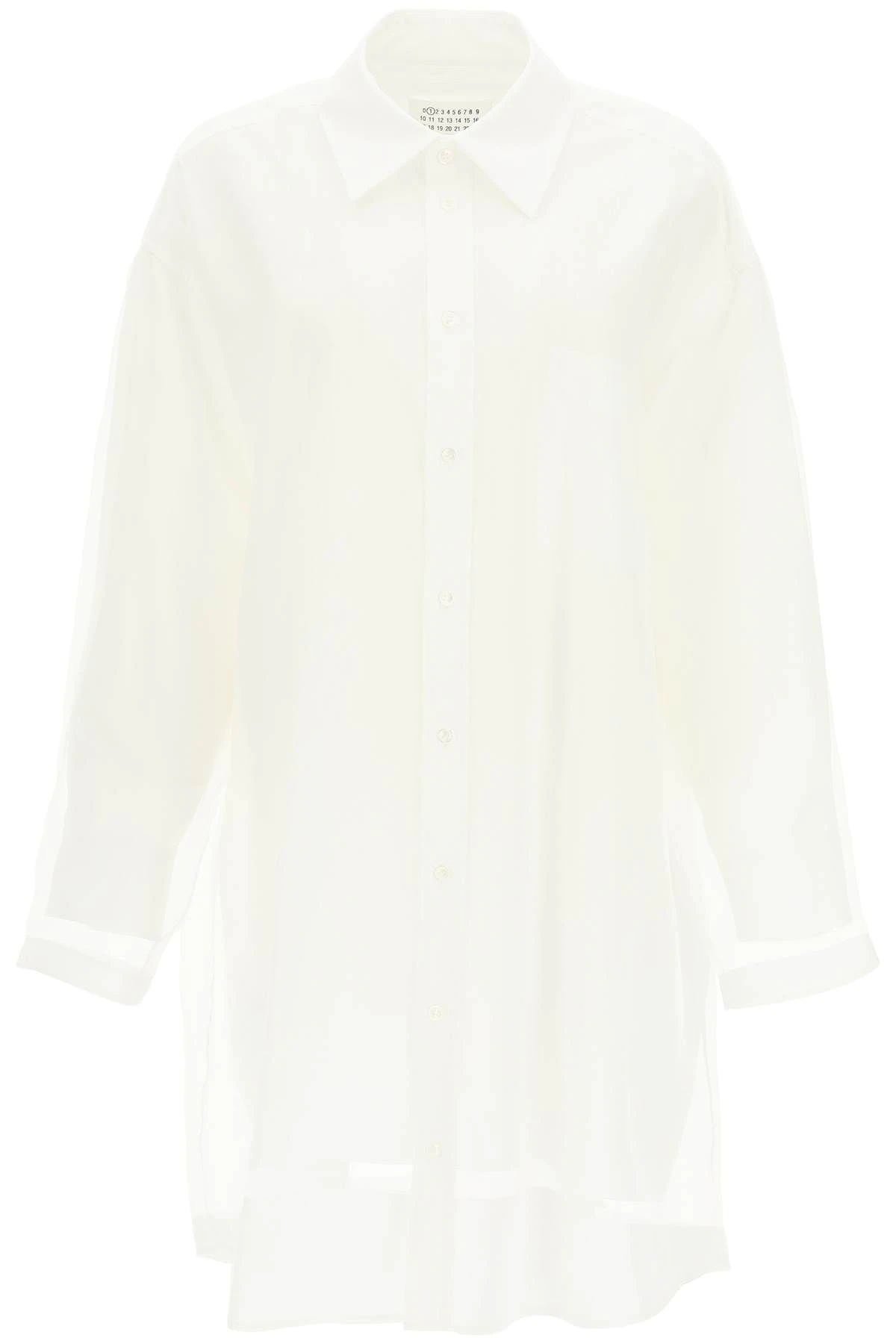 MINI SHIRT DRESS WITH TULLE OVERLAY - 1