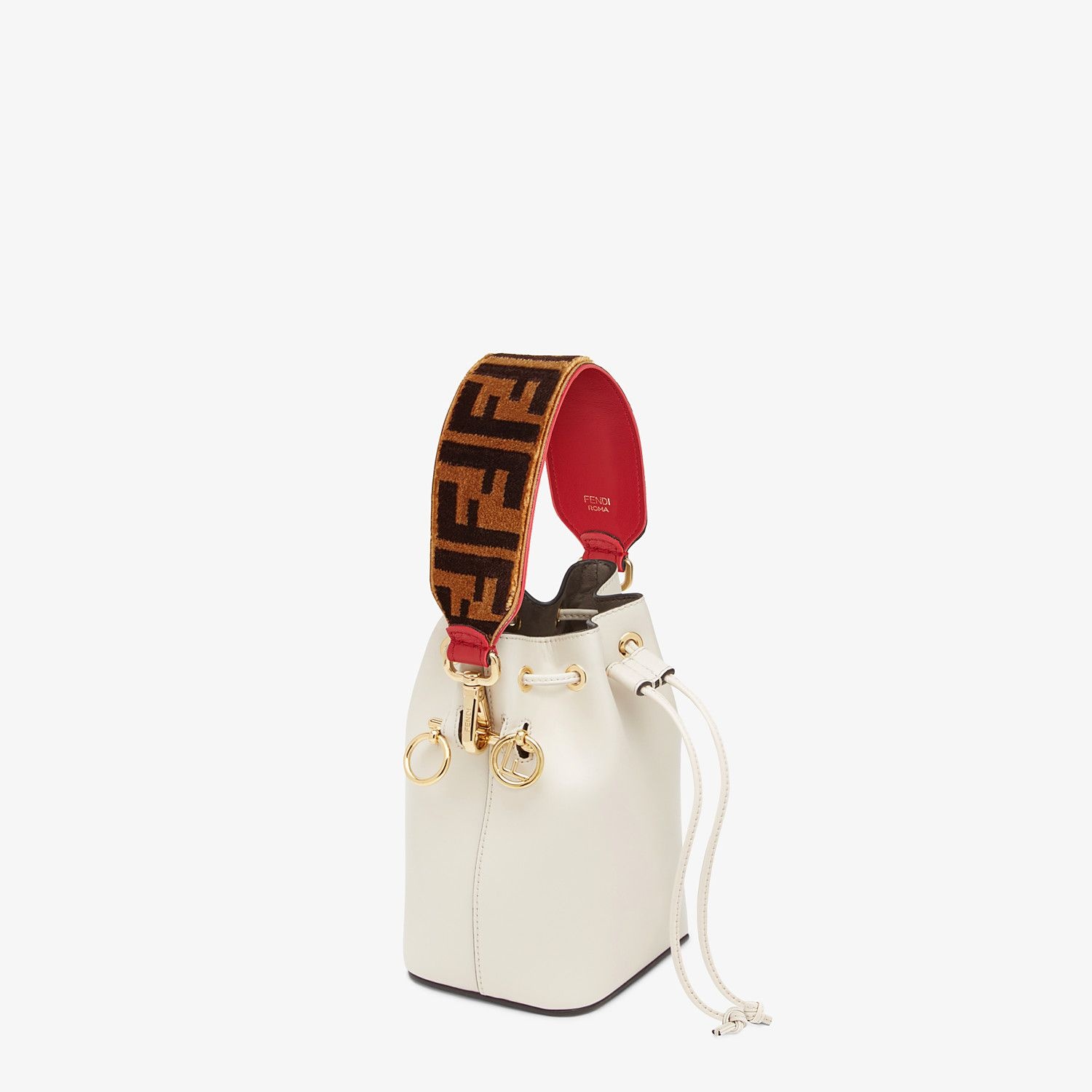 Textured-effect leather shoulder strap - 2