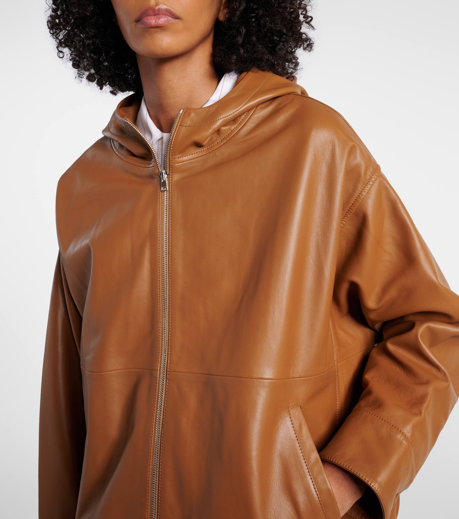Hooded leather jacket - 5
