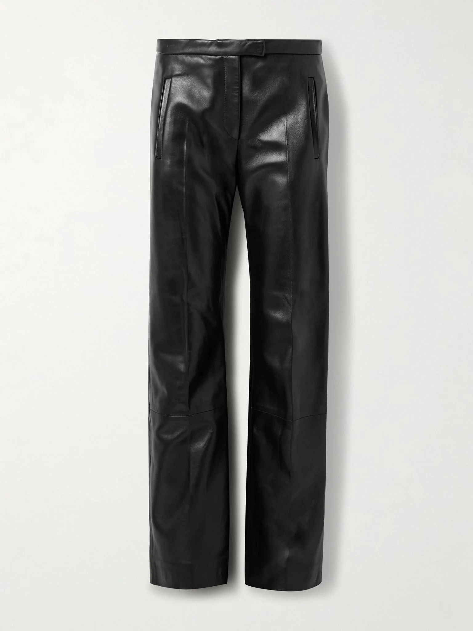 Miles leather straight-leg pants Black - 1