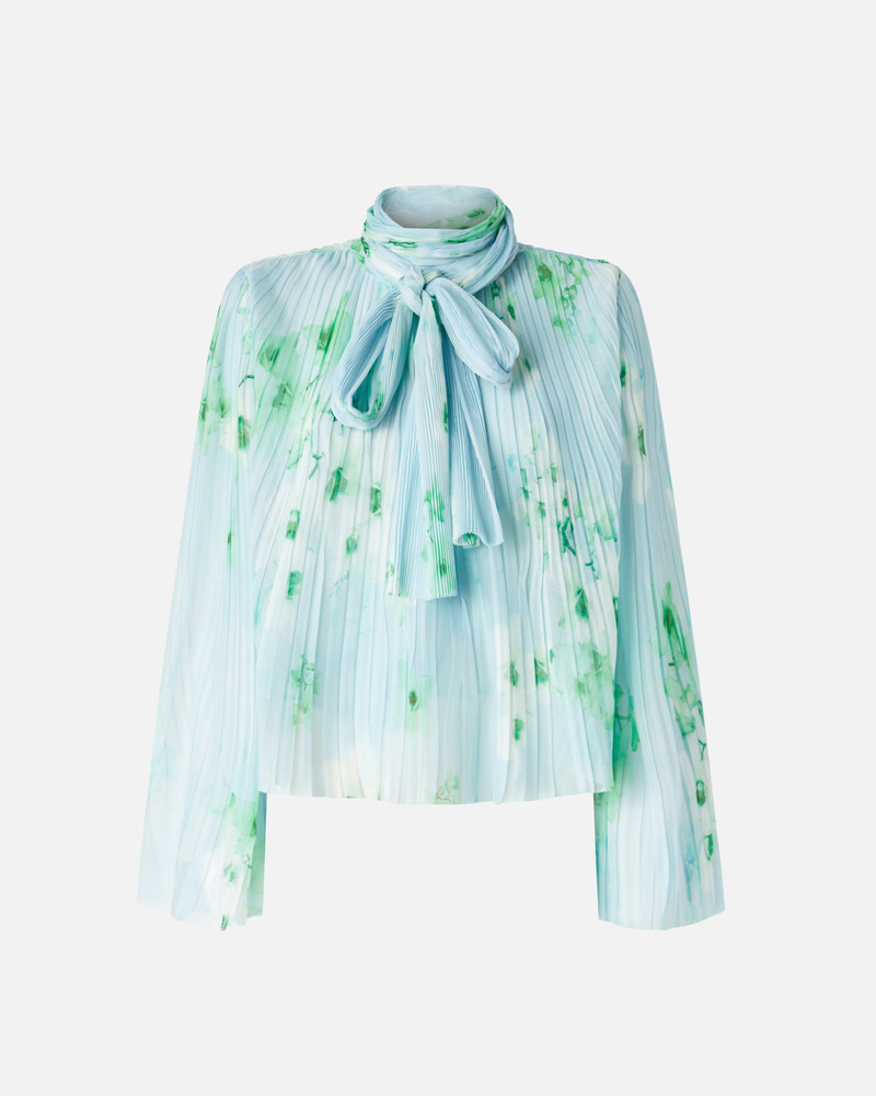 LIGHT BLOUSE IN PLEATED FLORAL CREPON - 1