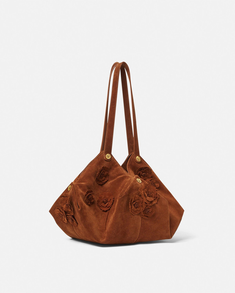 VERSACE Floral Protea Suede Shoulder Bag outlook