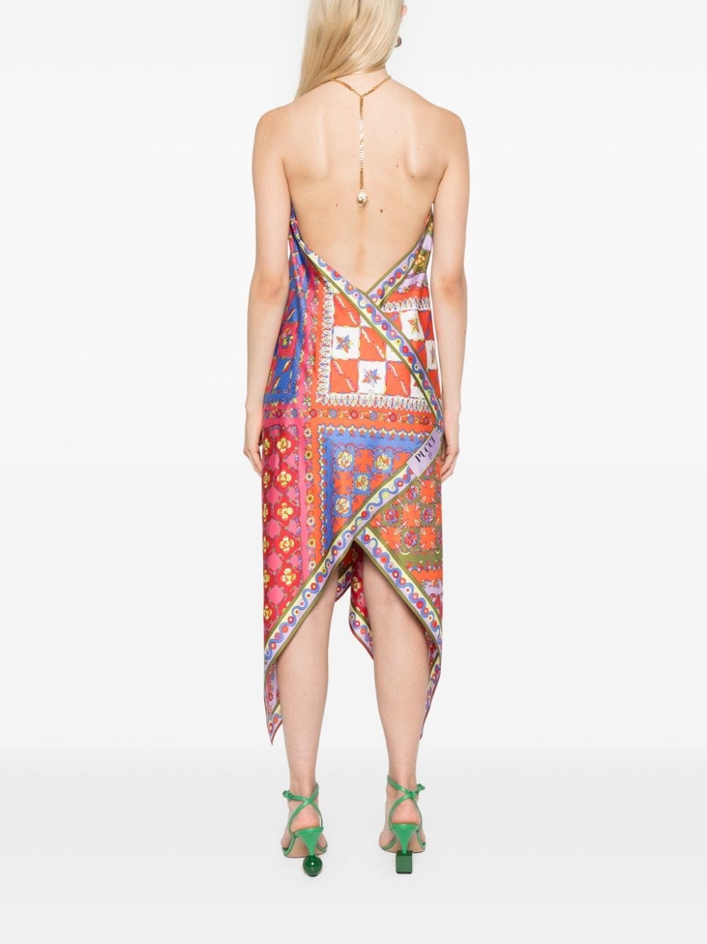 Festa-print silk midi dress - 4