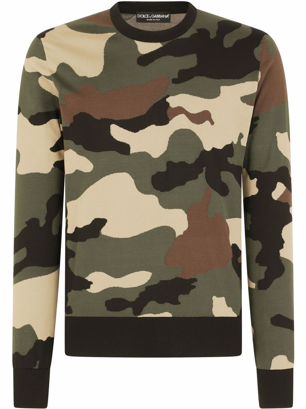 camouflage-pattern silk jumper - 1