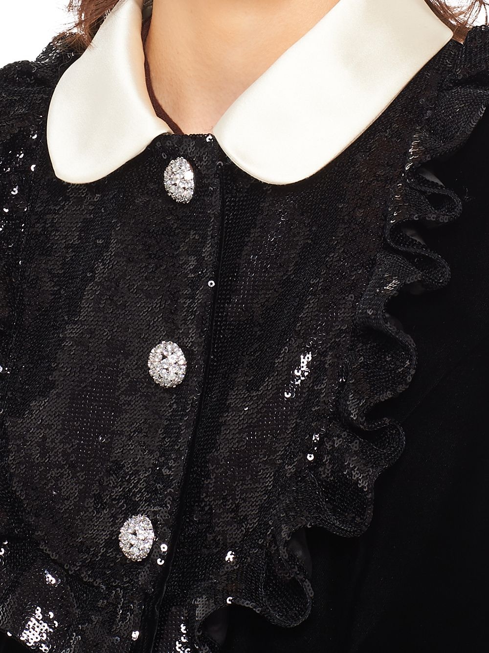 sequin-embellished coat - 5