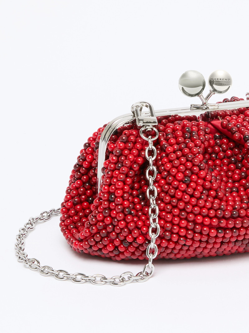 ESCHIMO Small Pasticcino Bag with embroidered resin pearls - CORAL 3