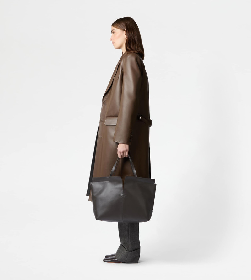 TOD'S DI BAG FOLIO IN LEATHER MEDIUM - GREY 6