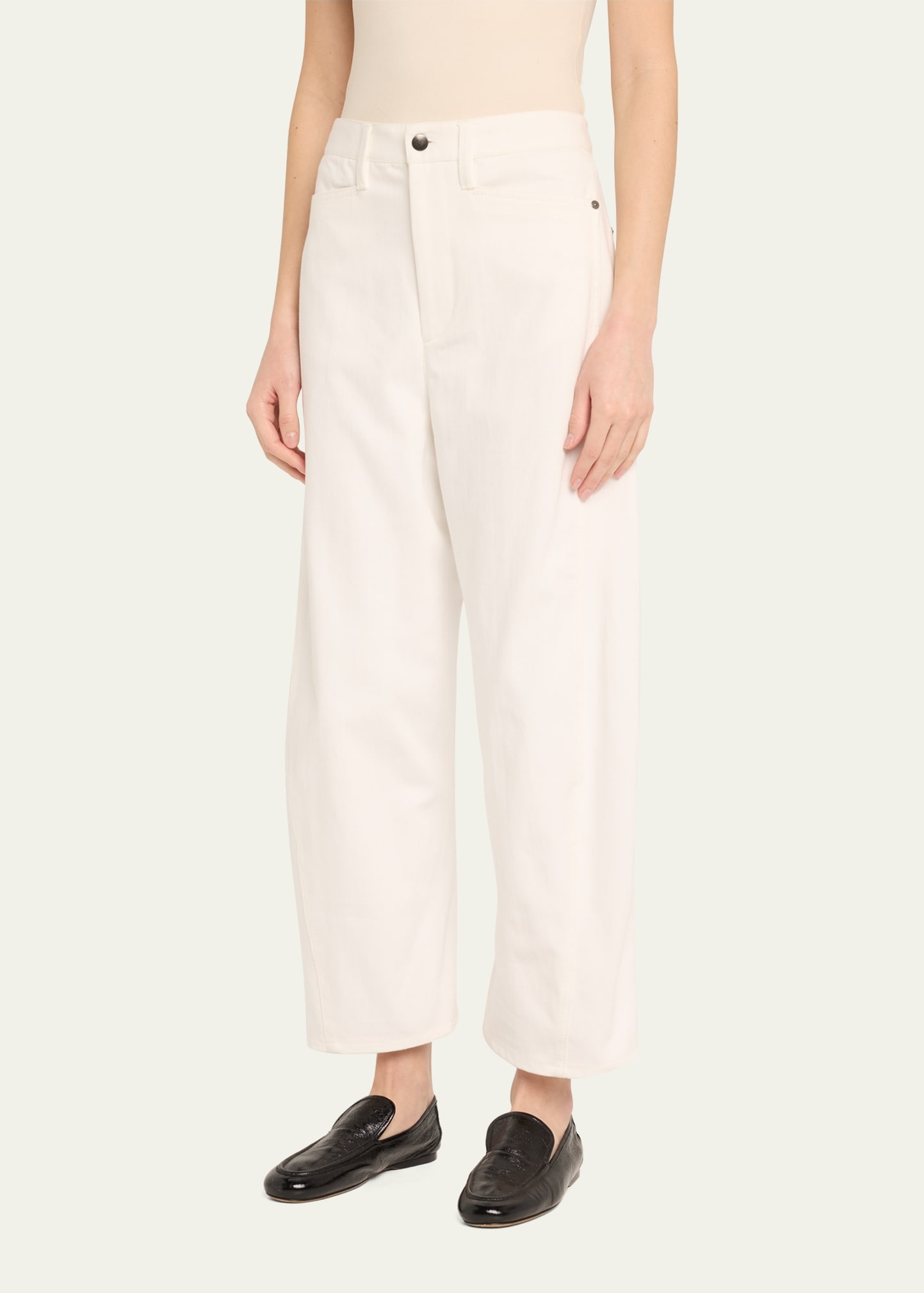Mid-Rise Barrel-Leg Crop Jeans - 4
