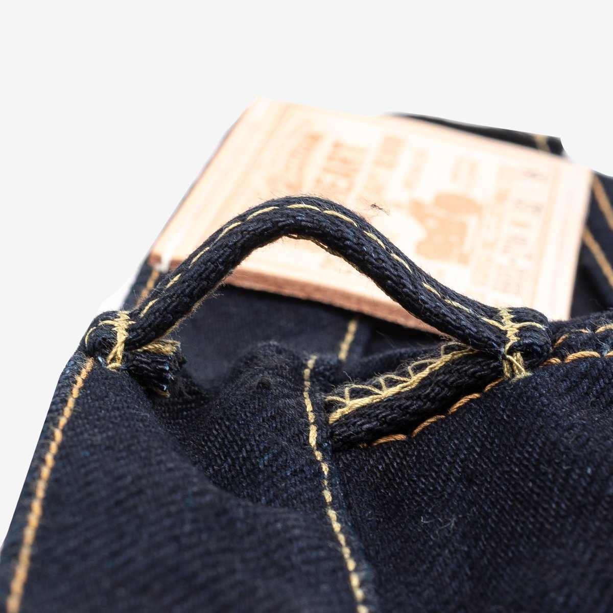 IH-888S-21ib 21oz Selvedge Denim Medium/High Rise Tapered Cut Jeans - Indigo/Black - 13