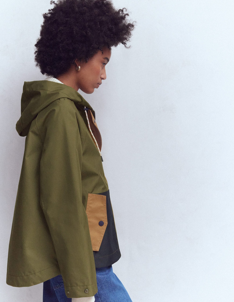 Lightweight Rain Mac-Woodland Green, Colourblock 6