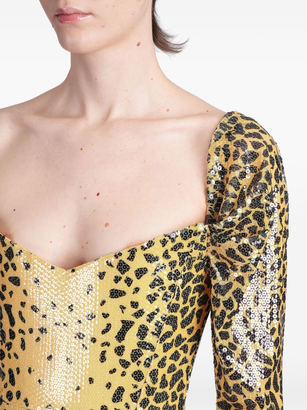 sequinned mini dress - 5