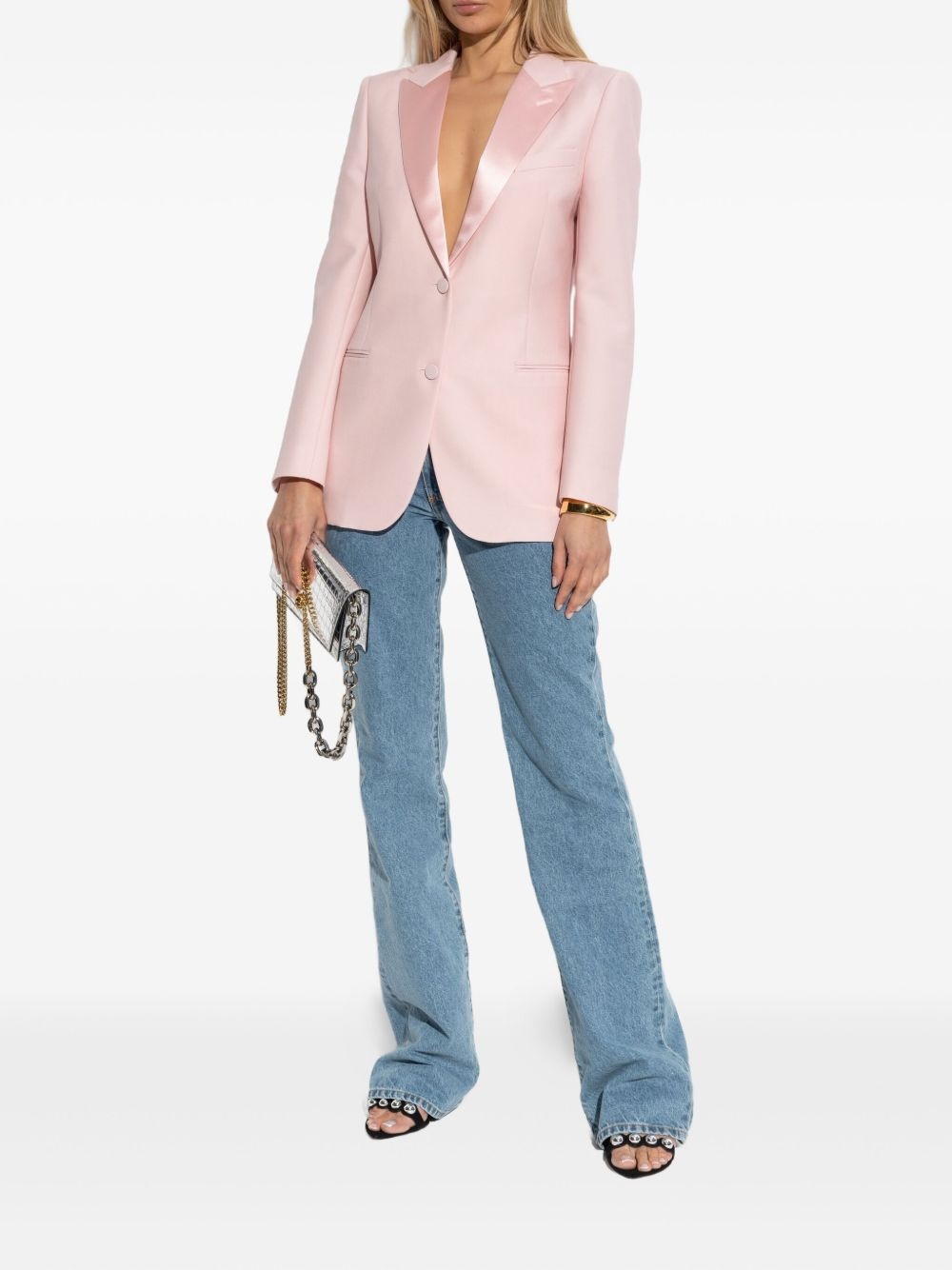 satin-lapel blazer - 2