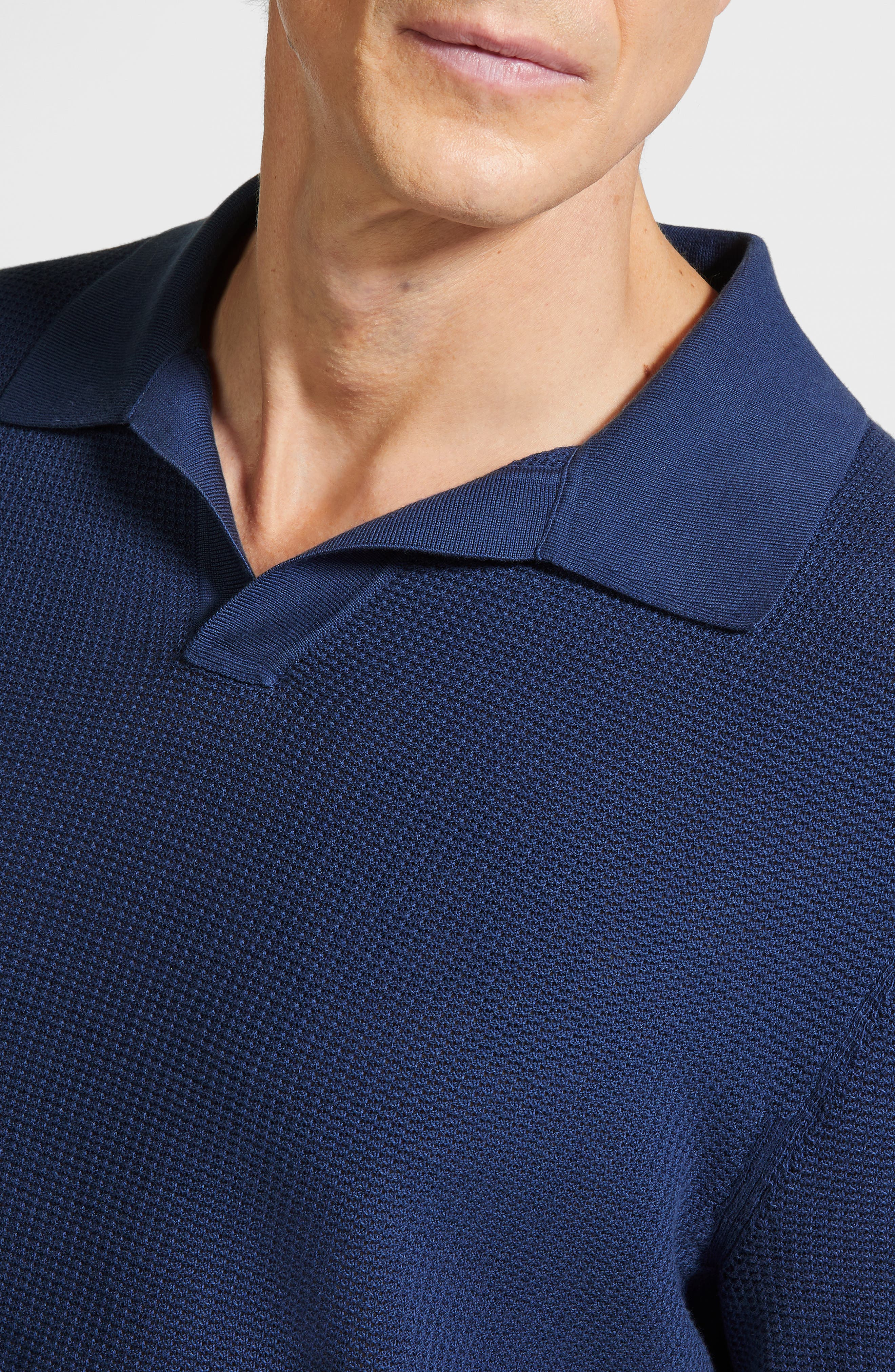 Premium Cotton Waffle Stitch Polo Sweater - 3