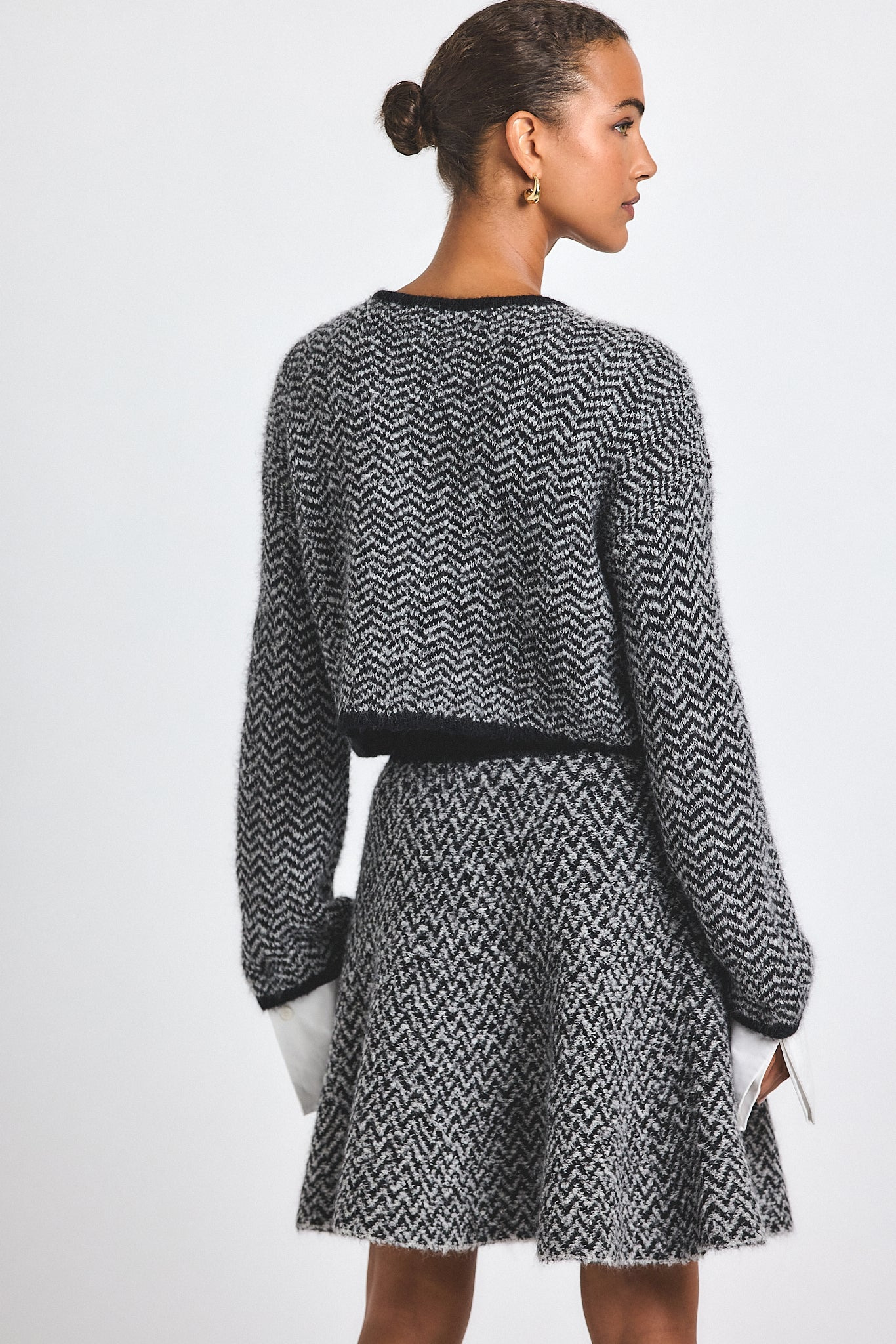 SABINE HERRINGBONE KNIT CARDIGAN - 4