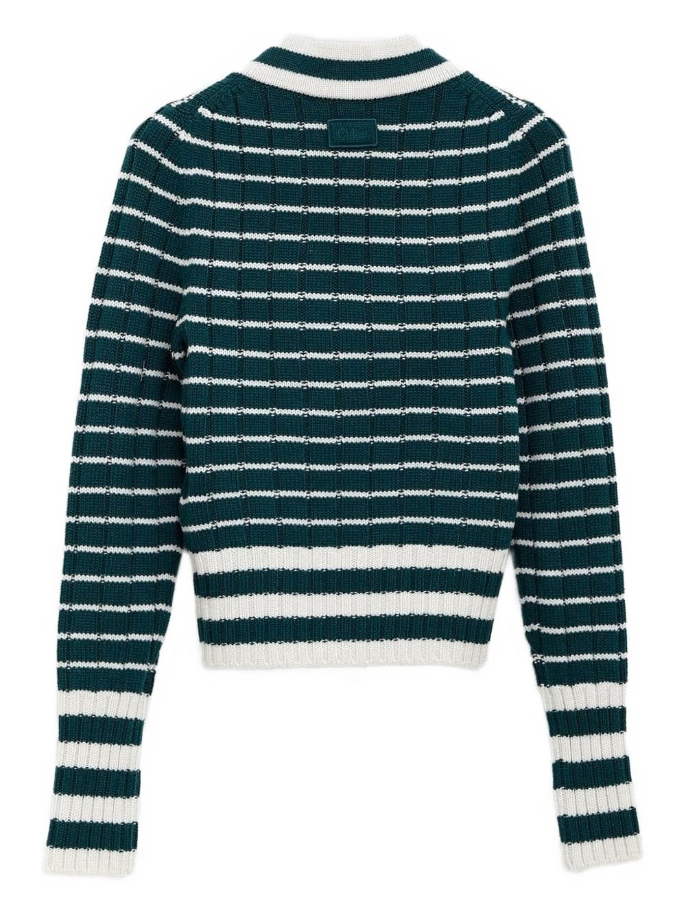 striped V-neck sweater - 2