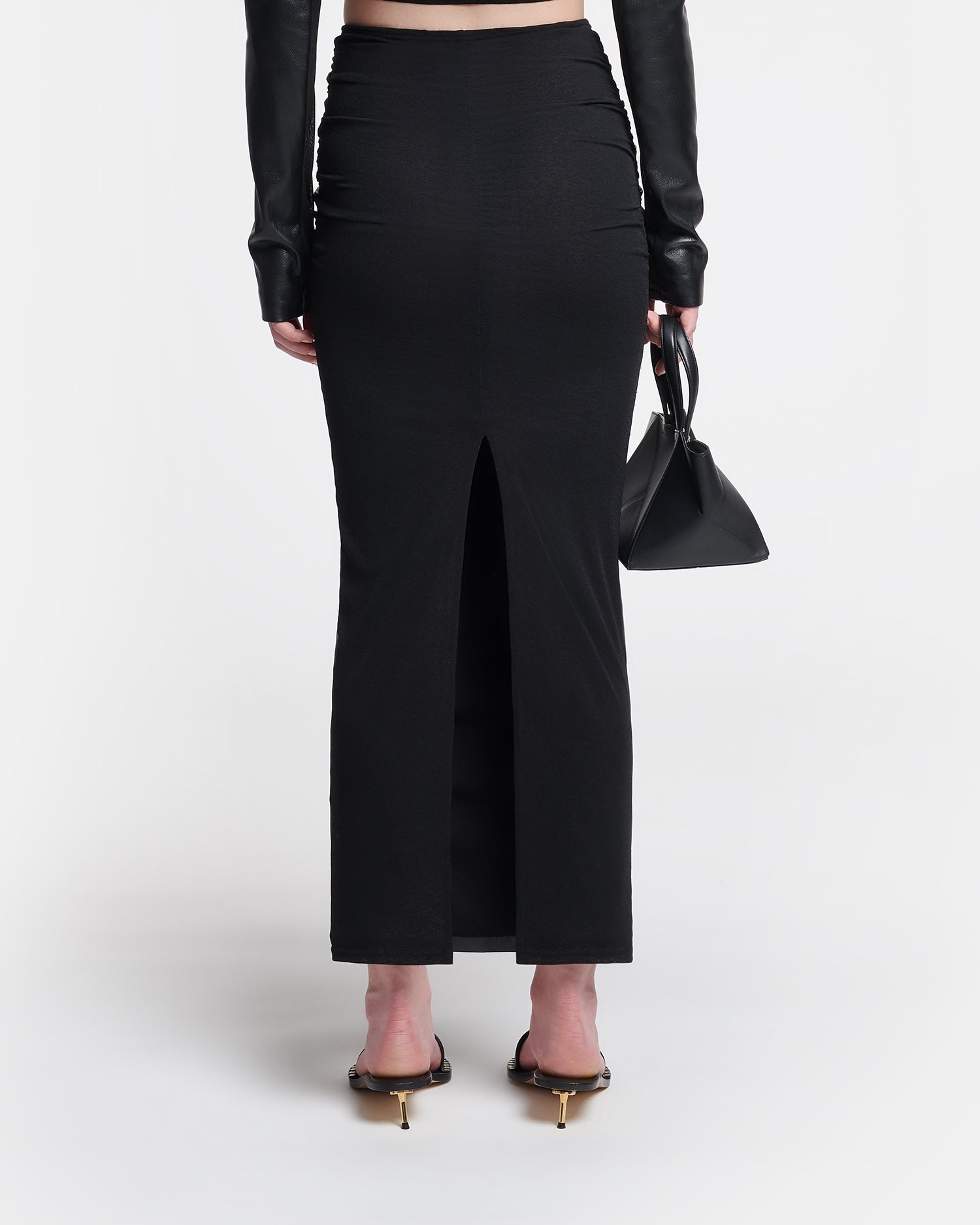 Ruched Okobor™ Alt-Leather Midi Skirt - 5