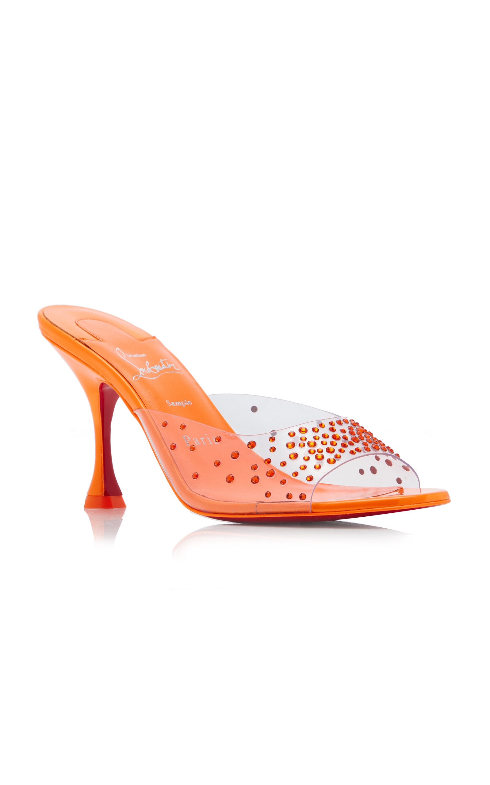 Degramule Strass Patent Leather and PVC Sandals orange - 4