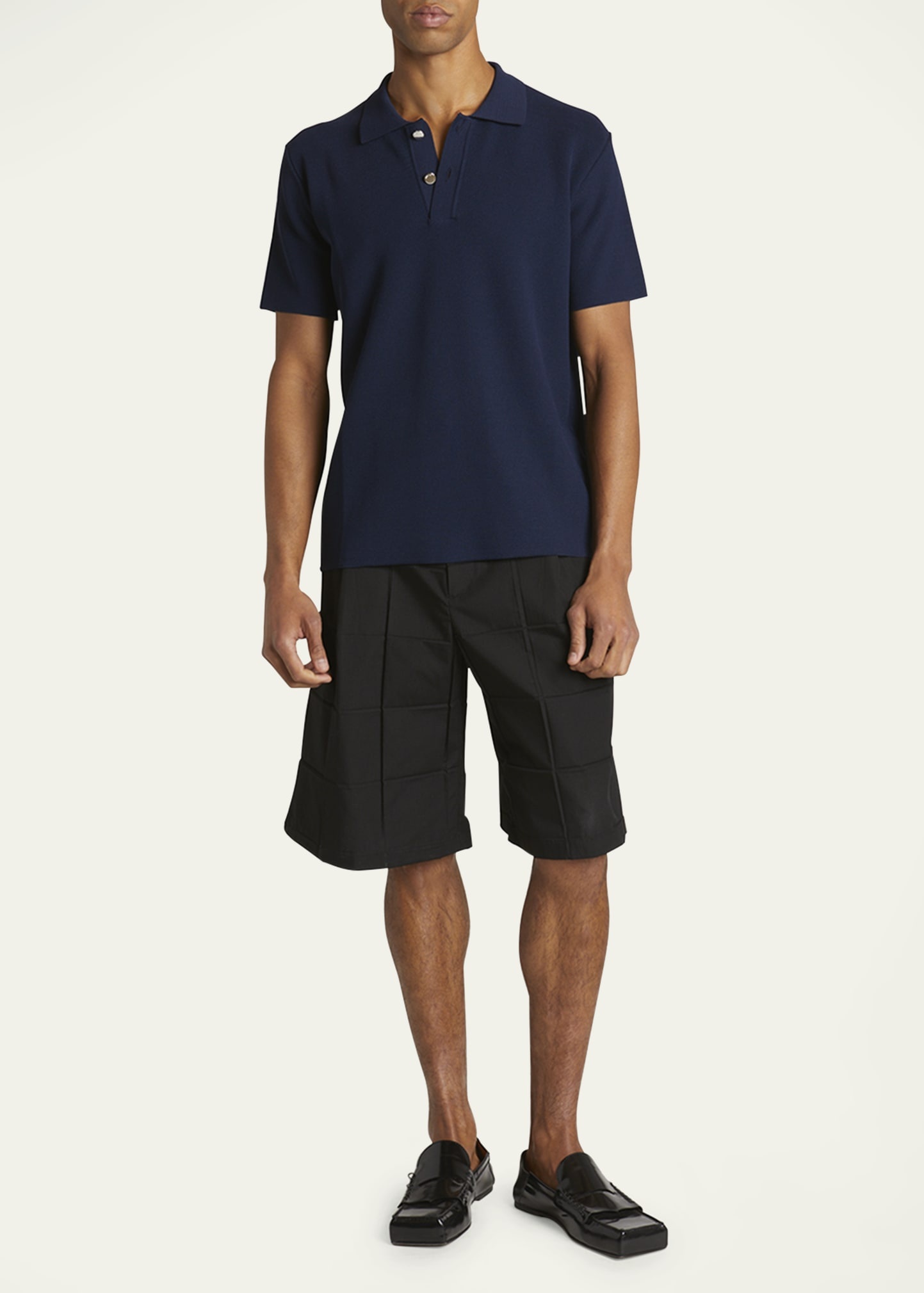 Men's Polo Shirt with Knit Logo - 2