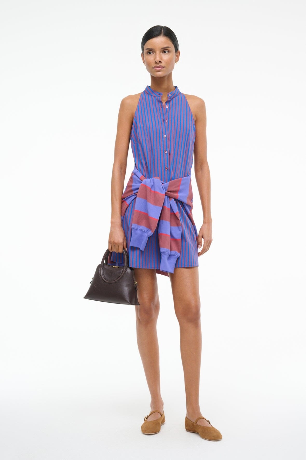 STAUD SHIRLEY MINI DRESS ATLAS STRIPE - 2