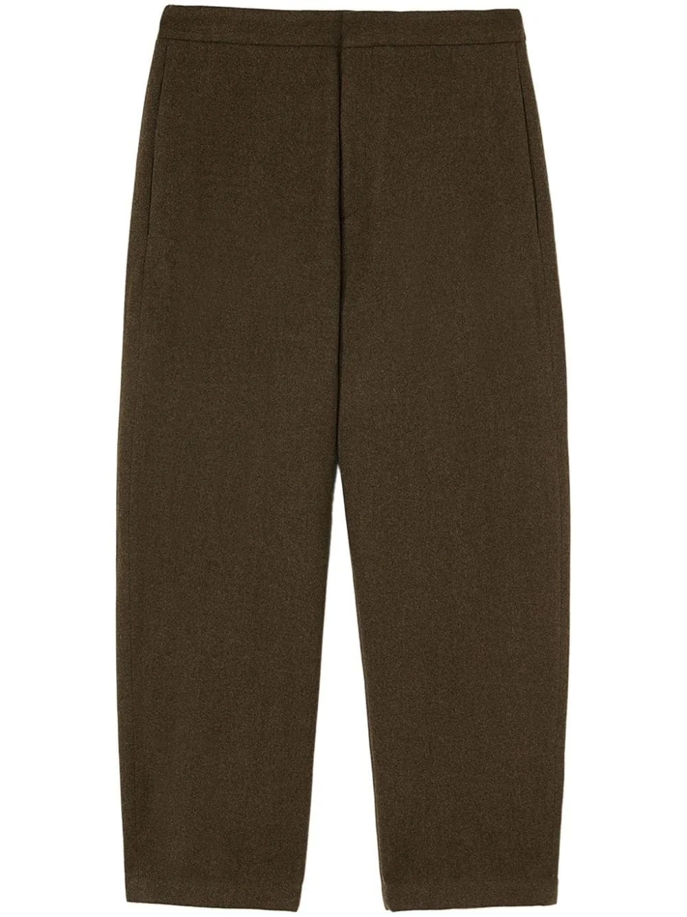 logo-patch wool tapered trousers - 1