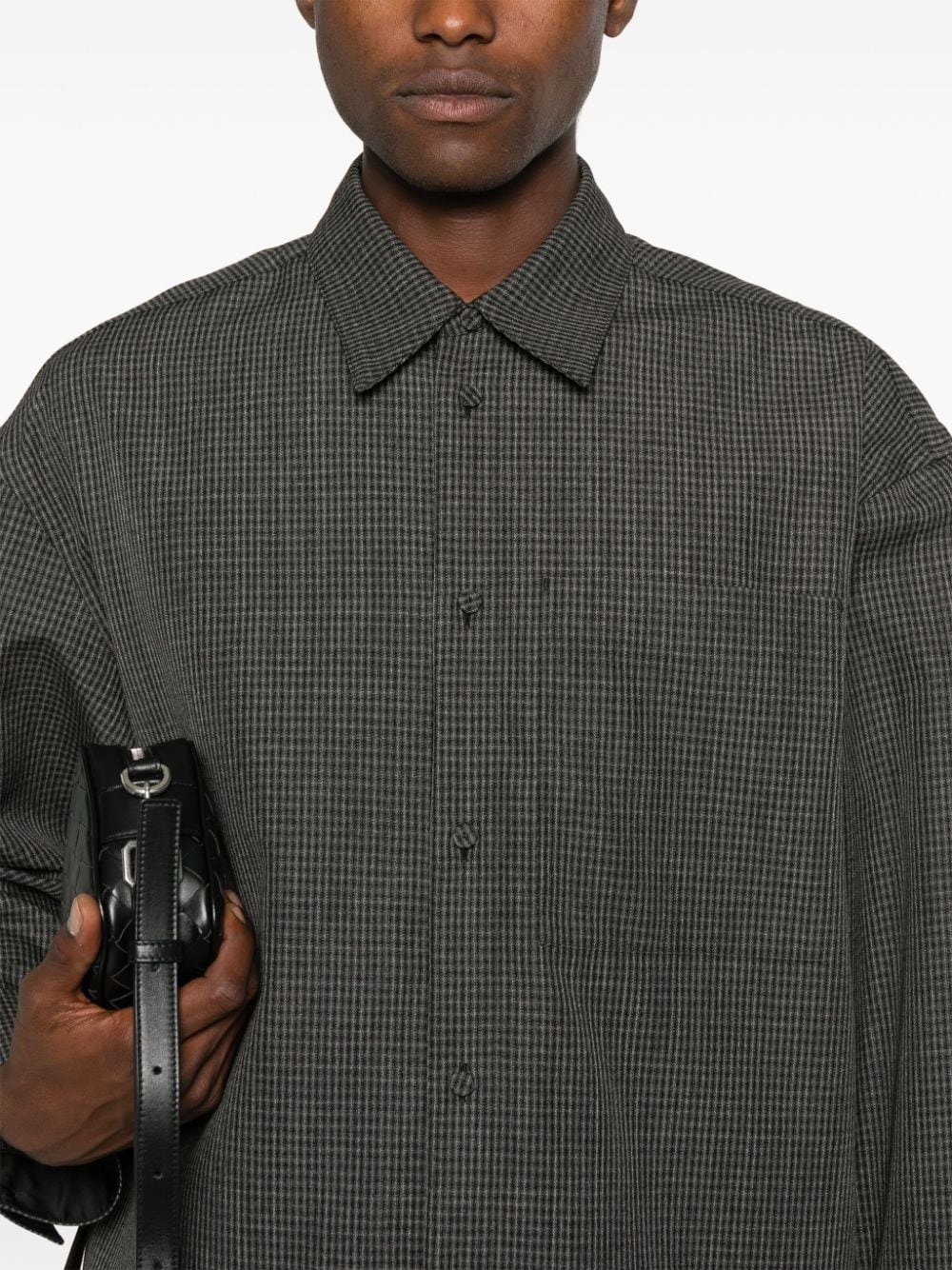 striped wool shirt jacket - 5