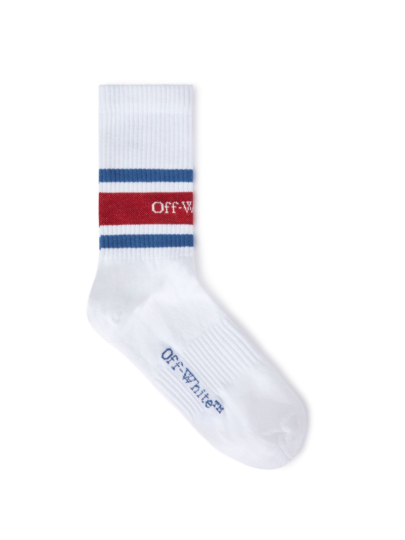White Stripes Logo Long Socks 1