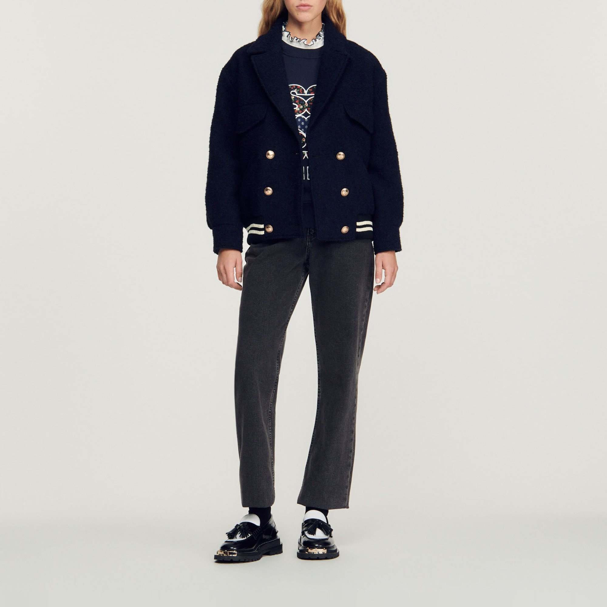 Tweed blouson jacket - 3