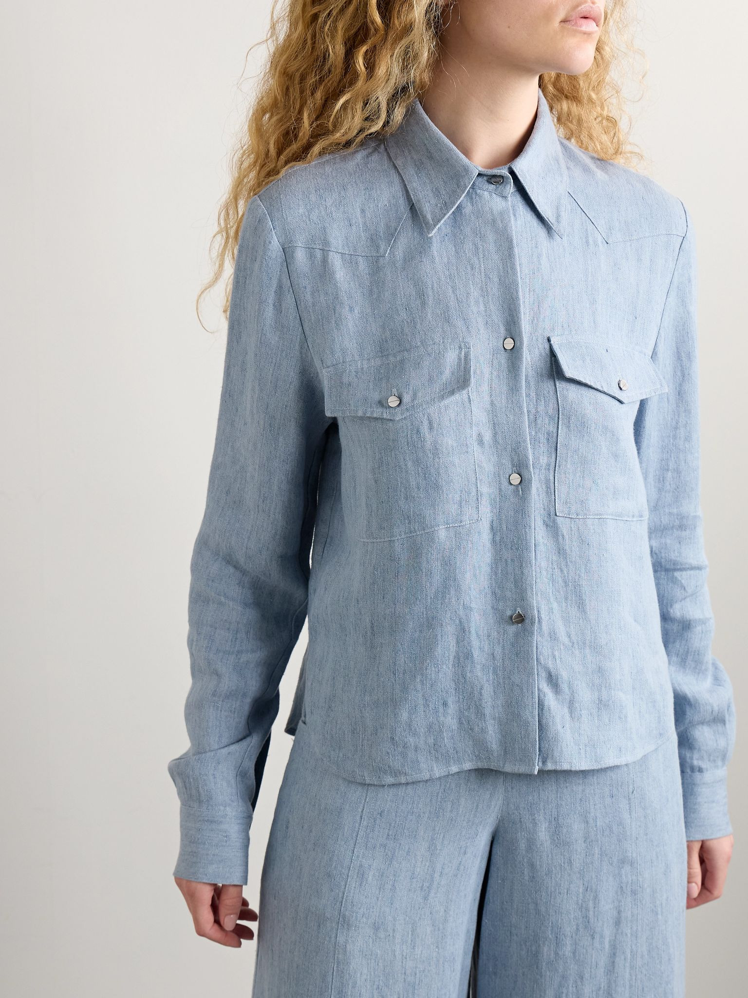 New Carter hemp denim shirt Light blue - 3