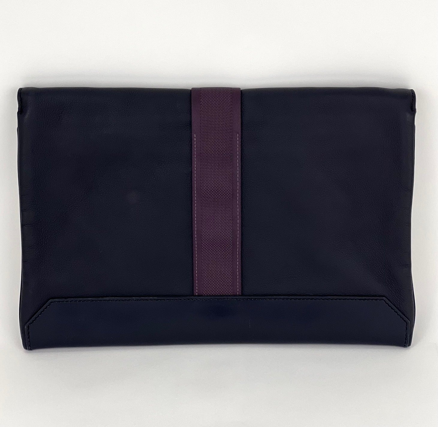 HERMÈS Messenger Cityslide Pouch Evercolor Leather Indigo Blue Clutch Preowned - 3