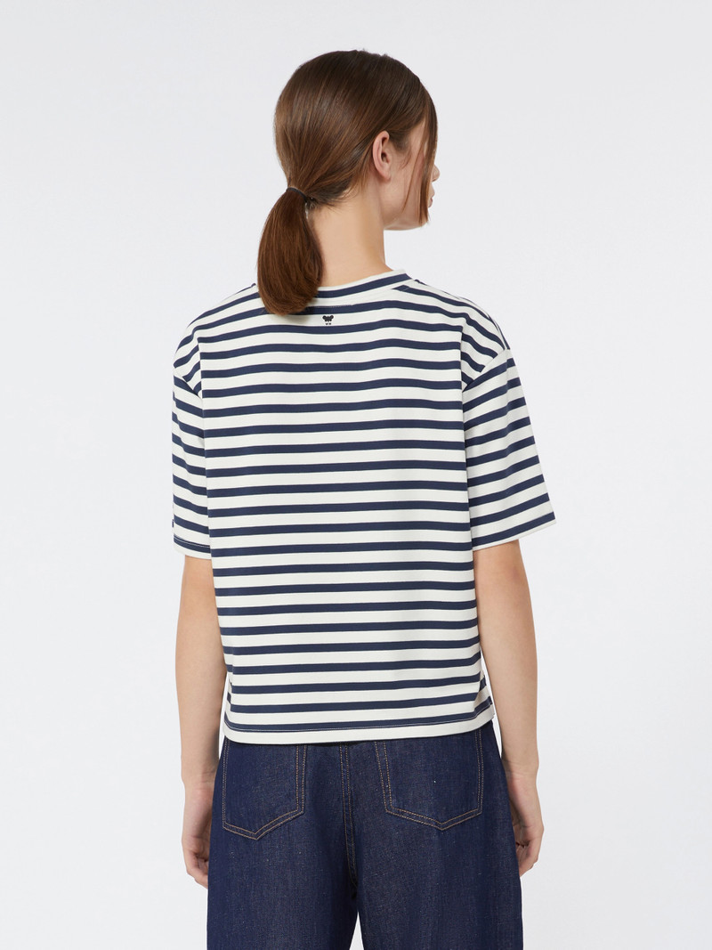 SABATO Printed cotton jersey T-shirt - NAVY 4