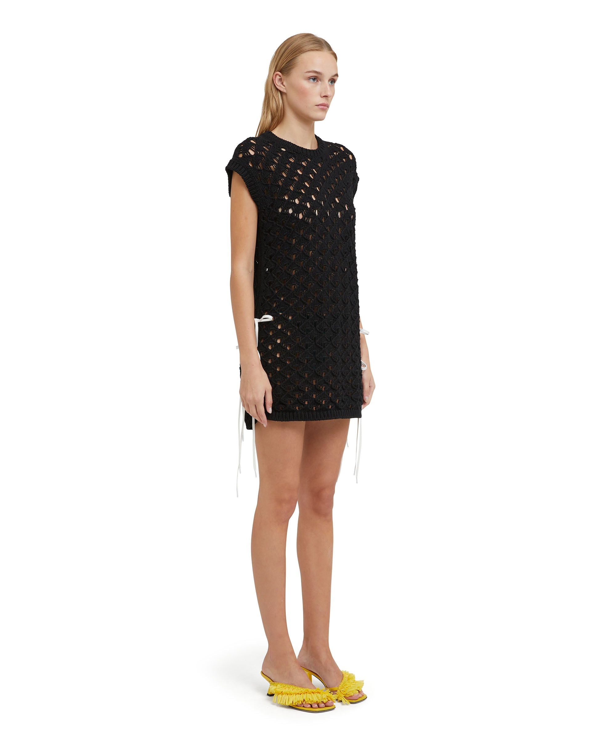 Crochet shirt cotton short dress - 4
