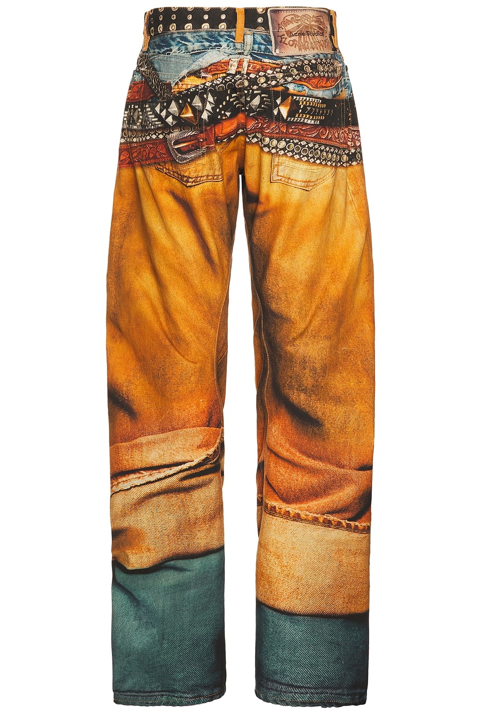 Acne Studios 2006m Stacked Belts Trompe Loeil Denim Jean