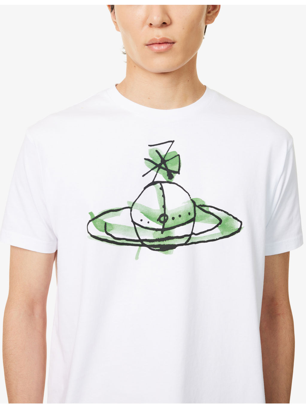 Drawn Orb Crewneck Cotton-Jersey T-Shirt - 5