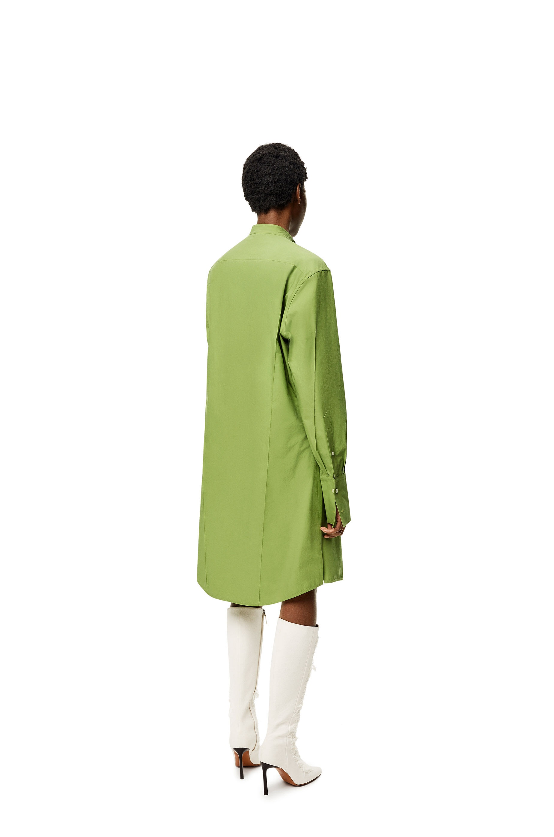 Pleated shirt dress in cotton - 3