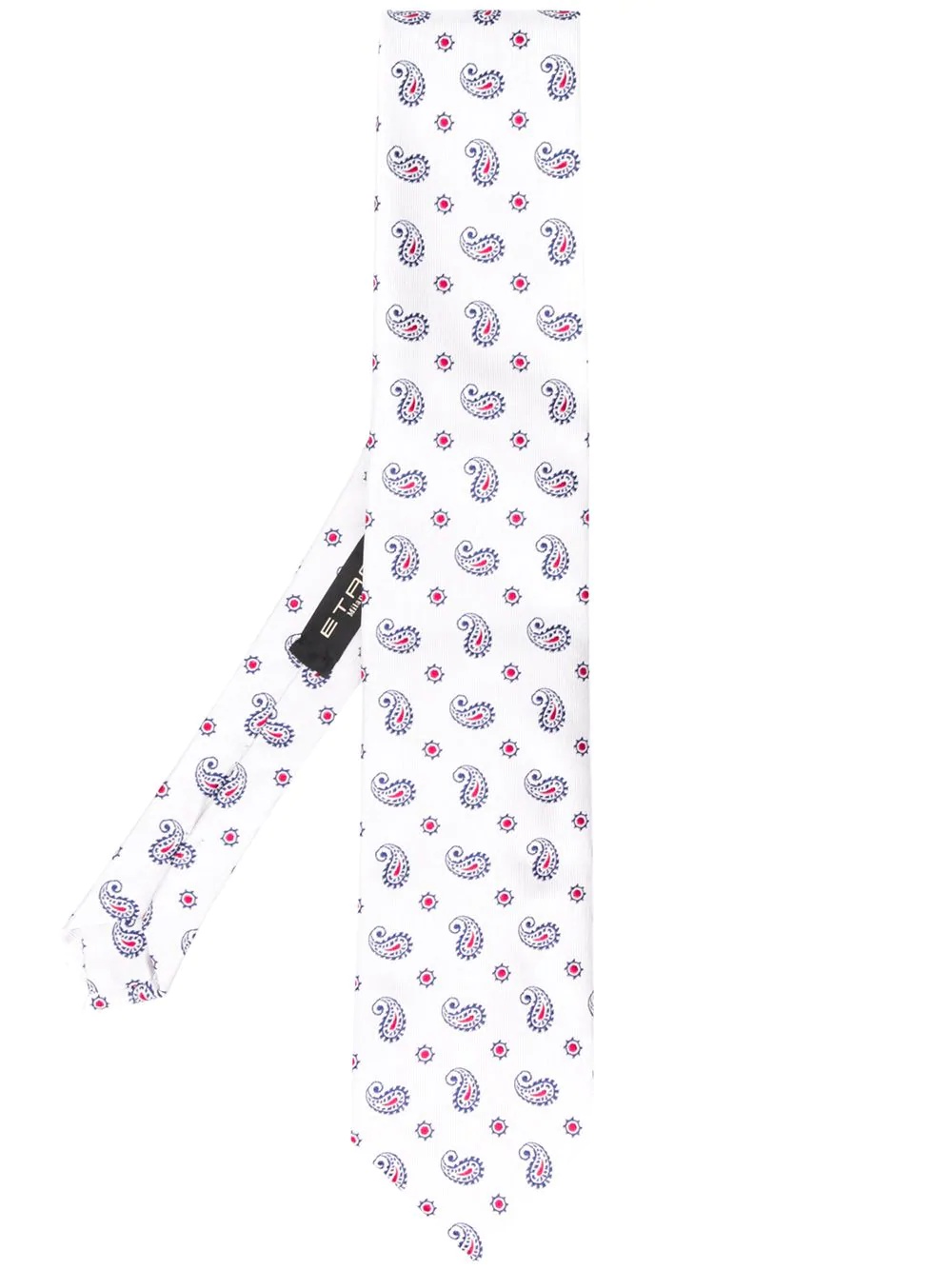 paisley print silk tie - 1