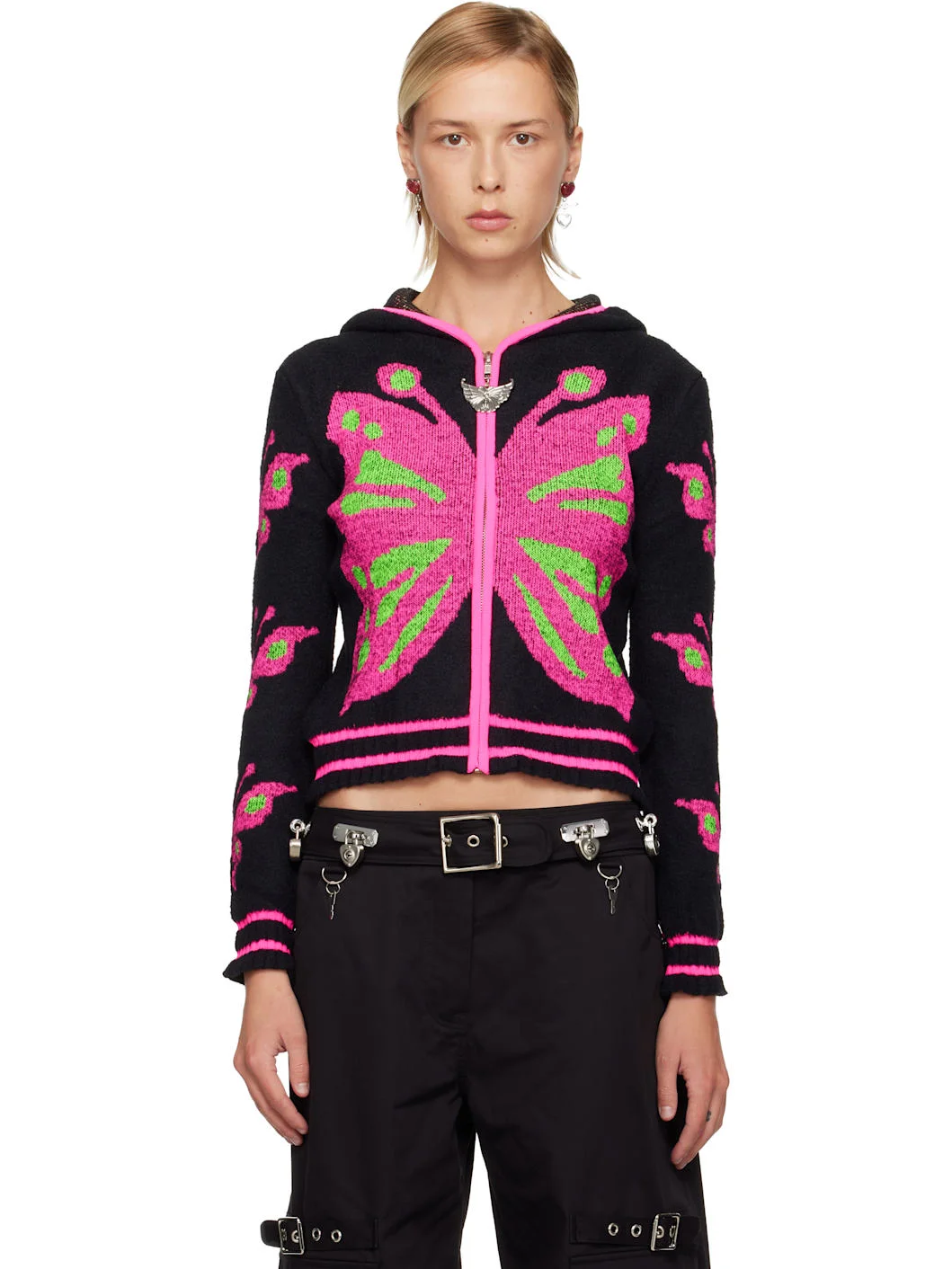 Black Neon Butterfly Hoodie - 1
