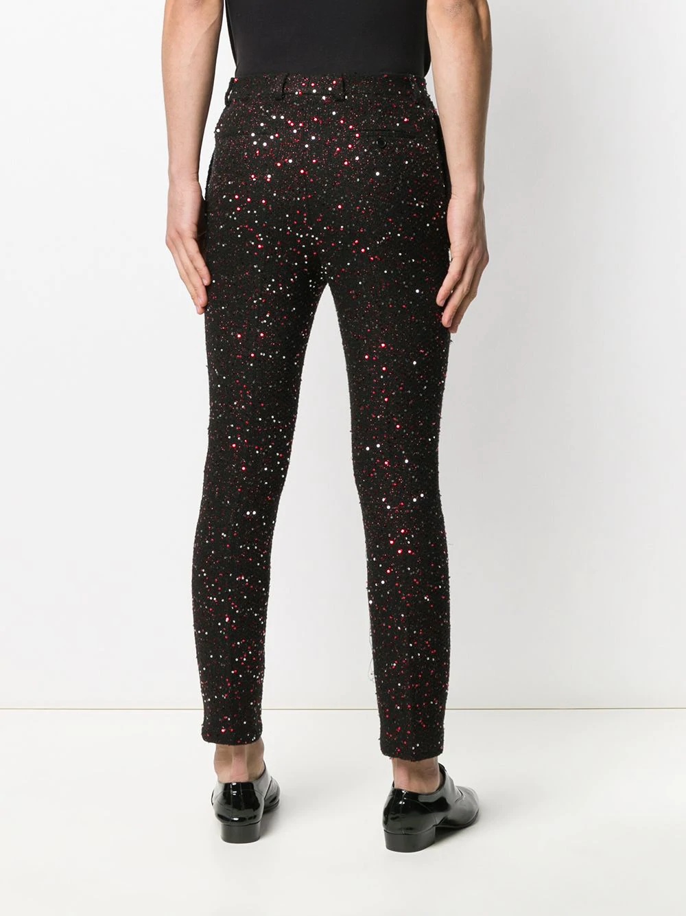 sequin embellished cropped trousers - 4