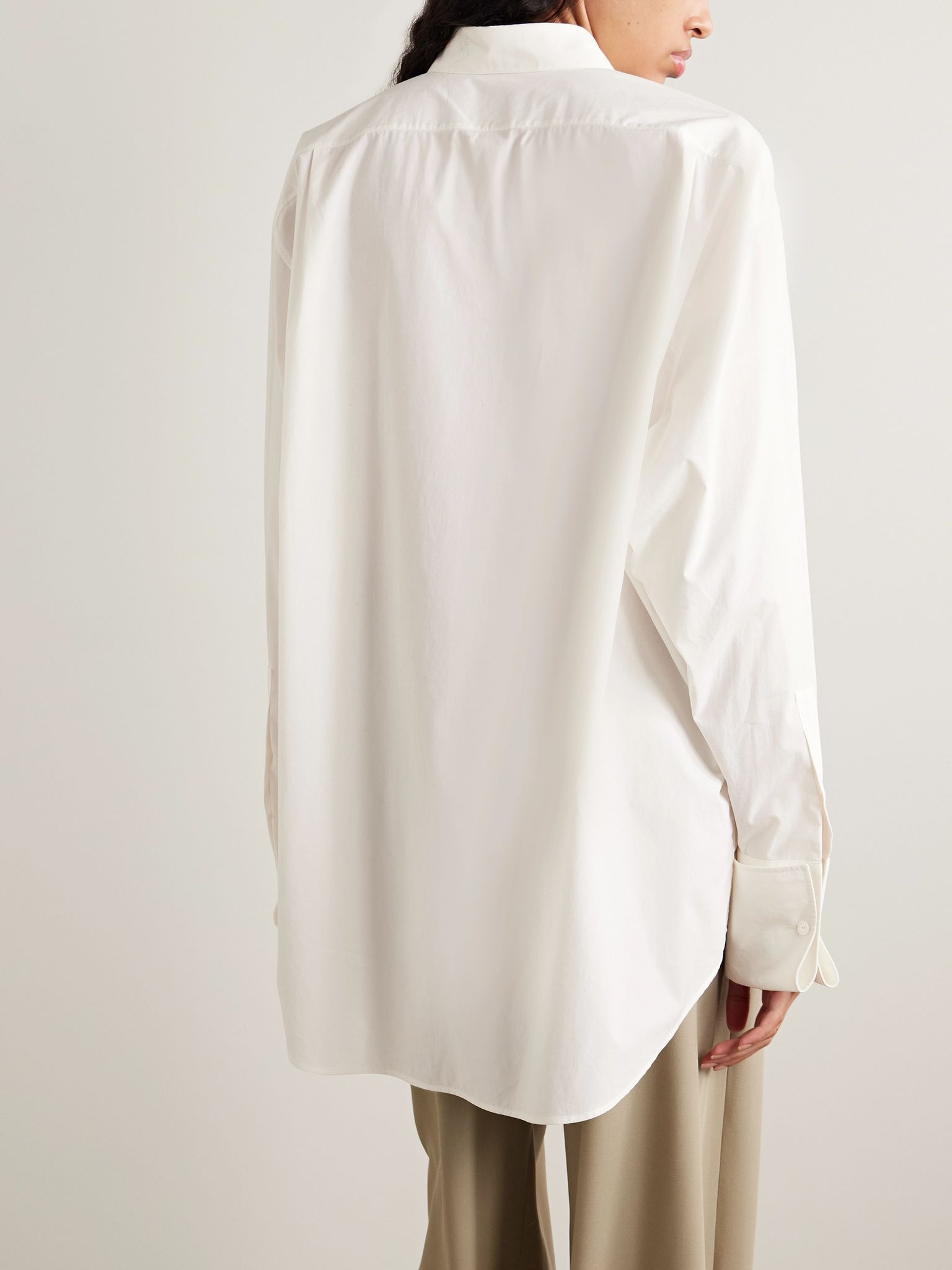 Ment oversized cotton-poplin shirt White - 4